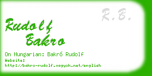 rudolf bakro business card